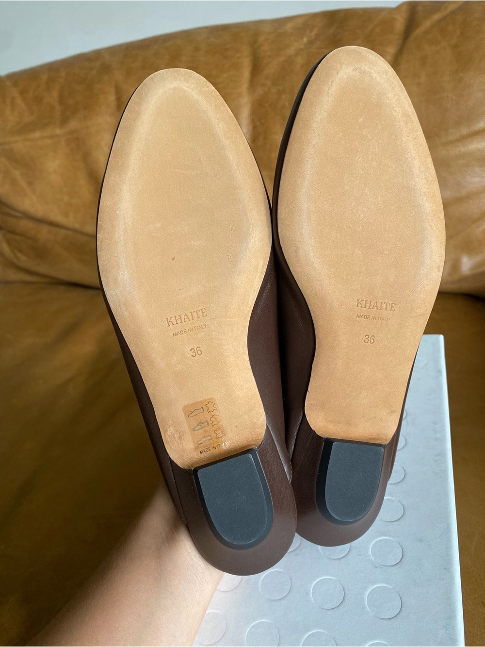 Khaite Otto Brown Leather Mules. Size 36. - Picture 10 of 15